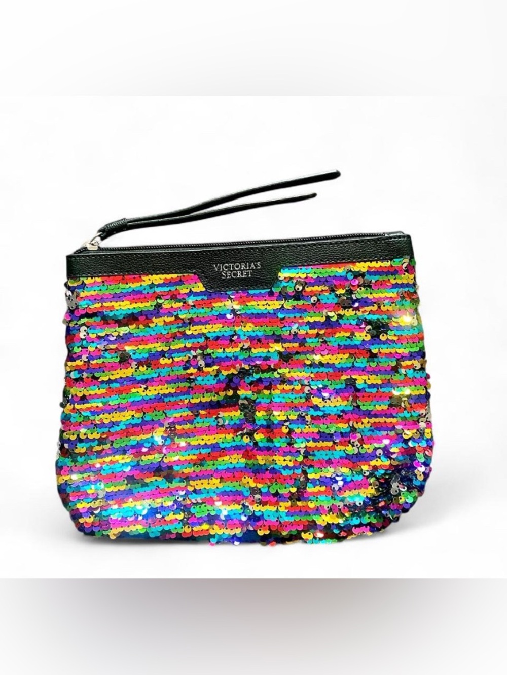 โจ Like New โจ Victoria's Secret Rainbow Sequin Makeup Bag Clutch